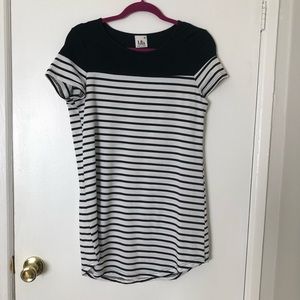 Black and white stripe t-shirt dress size small